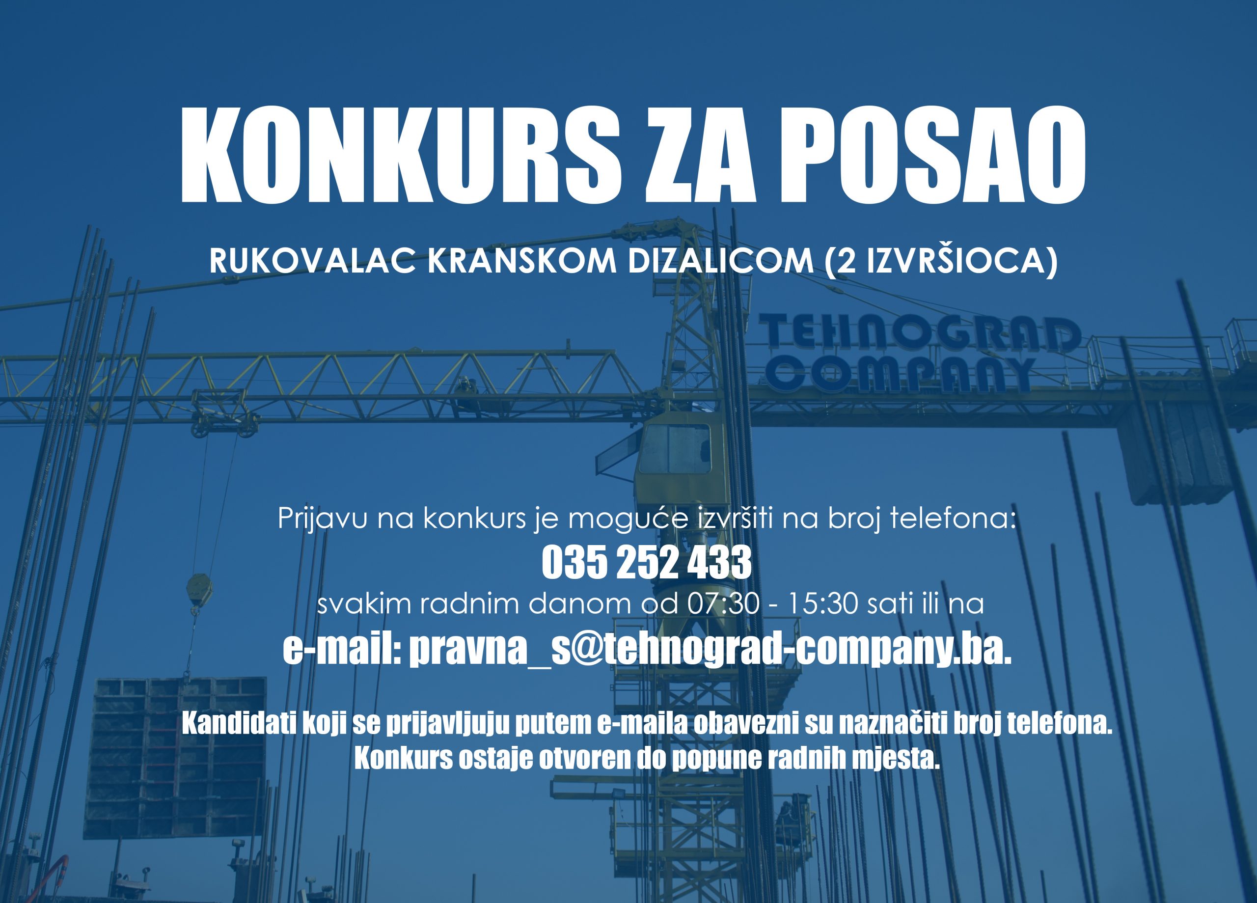 KONKURS ZA POSAO - Tehnograd-company